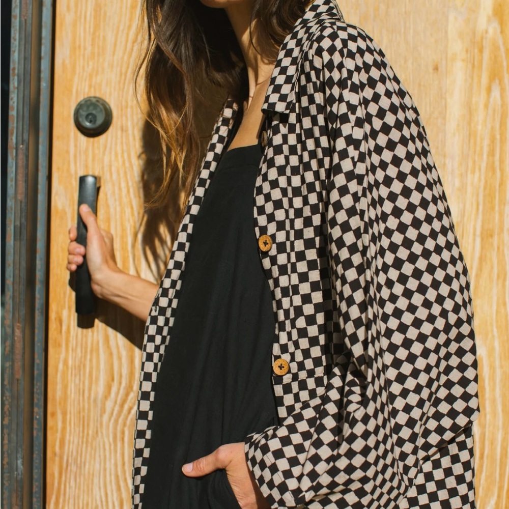 NWT World Of Crow Checkered Duster Jacket
